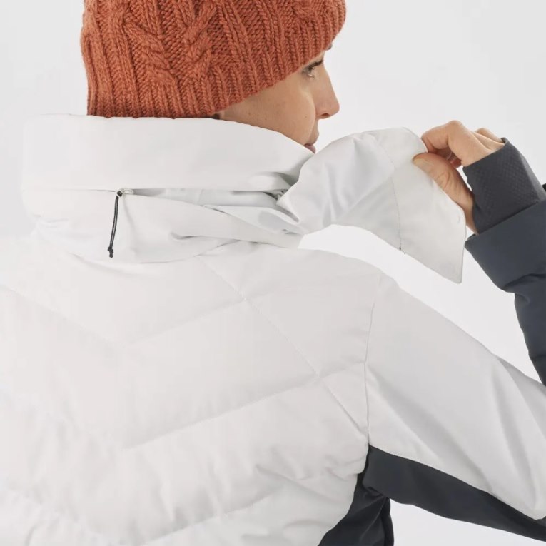 Chaquetas De Esquí Salomon New Prevail Insulated Mujer Blancos Negros | MX DALI279